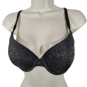Victorias Secret Uplift Semi Demi Bra Heather Black Women Size 34D Underwire